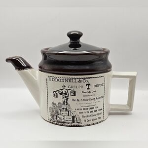Maple-chic Vintage Vibe: Abenakis Hand-Crafted Canadian Teapot (Guelph Depot Ad!
